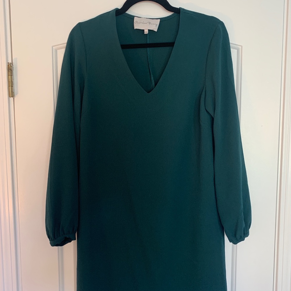 Charles Henry Emerald Green wide sleeve dress